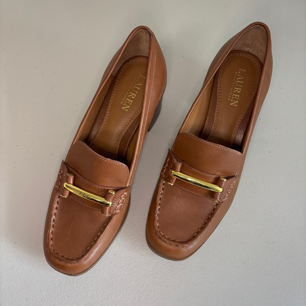 Y2K Lauren Ralph Lauren Vintage Dalena Brown Leather Penny Loafers, size 9B